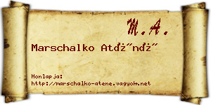 Marschalko Aténé névjegykártya